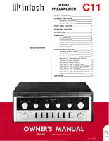 McIntosh C11 - Owners manual